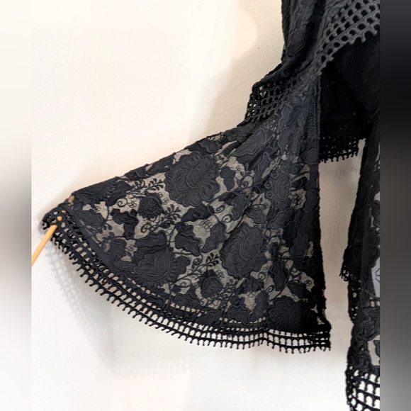 Thurley Whimsigoth Dark Fairy Witchy Feminine Dark Academia Romantic Lace Top 4 - Picture 5 of 10